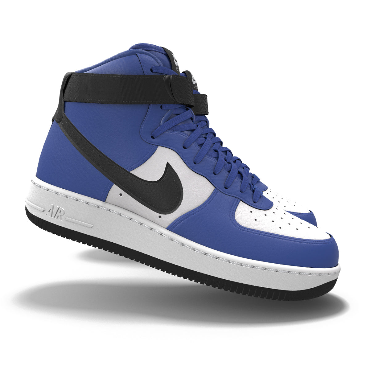 $250 NIB NEW Mens Nike Air Force 1 High Royal Blue Black & White Custom BB Shoes