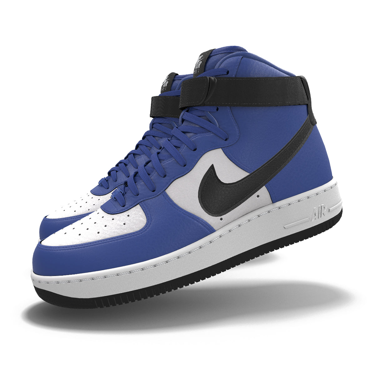 $250 NIB NEW Mens Nike Air Force 1 High Royal Blue Black & White Custom BB Shoes