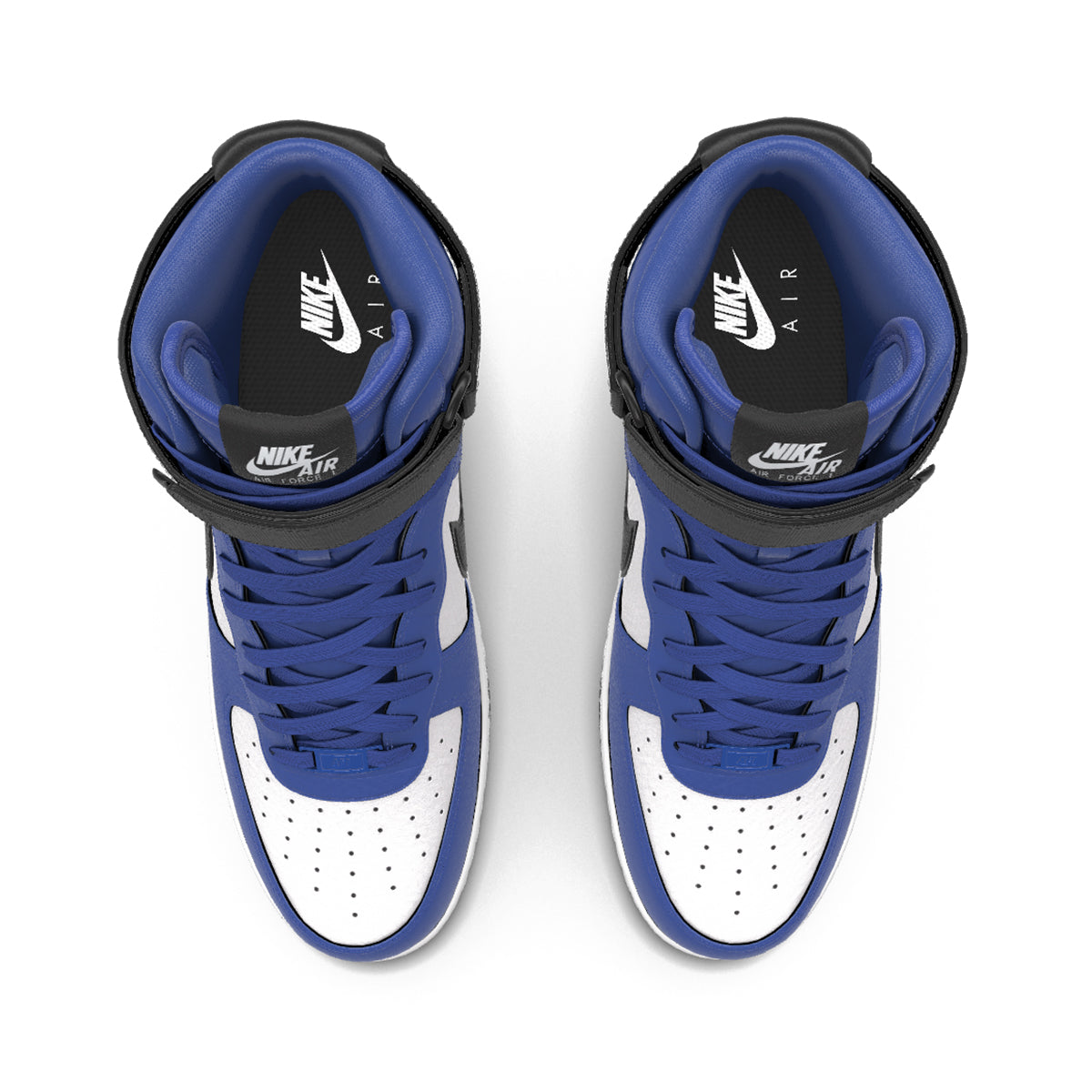 $250 NIB NEW Mens Nike Air Force 1 High Royal Blue Black & White Custom BB Shoes