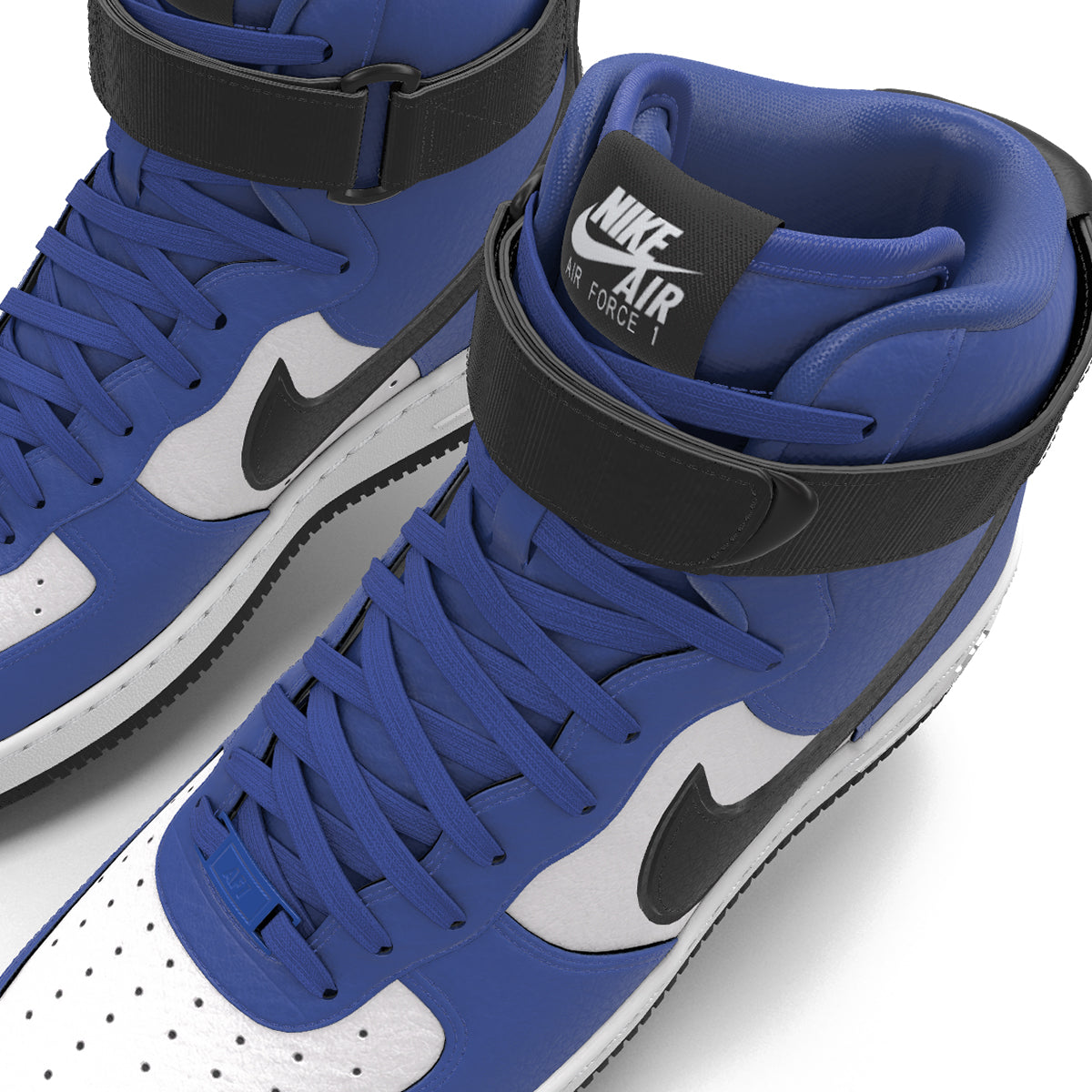 $250 NIB NEW Mens Nike Air Force 1 High Royal Blue Black & White Custom BB Shoes