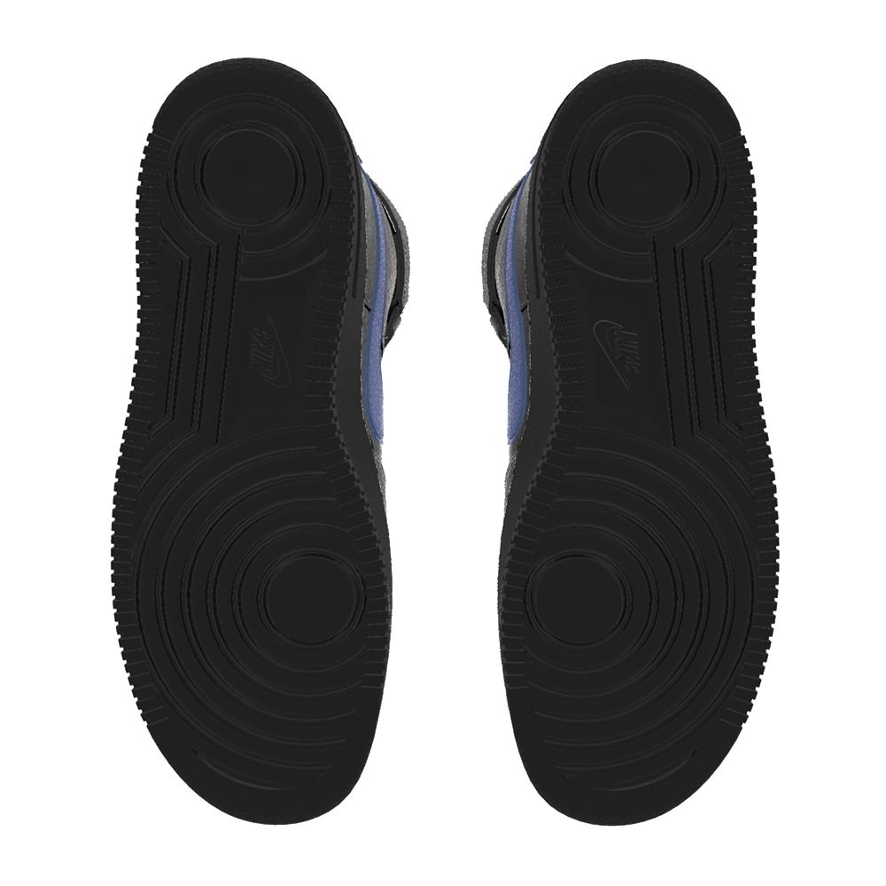 $250 NIB NEW Mens Nike Air Force 1 High Custom Black & Blue Leather BB Shoes