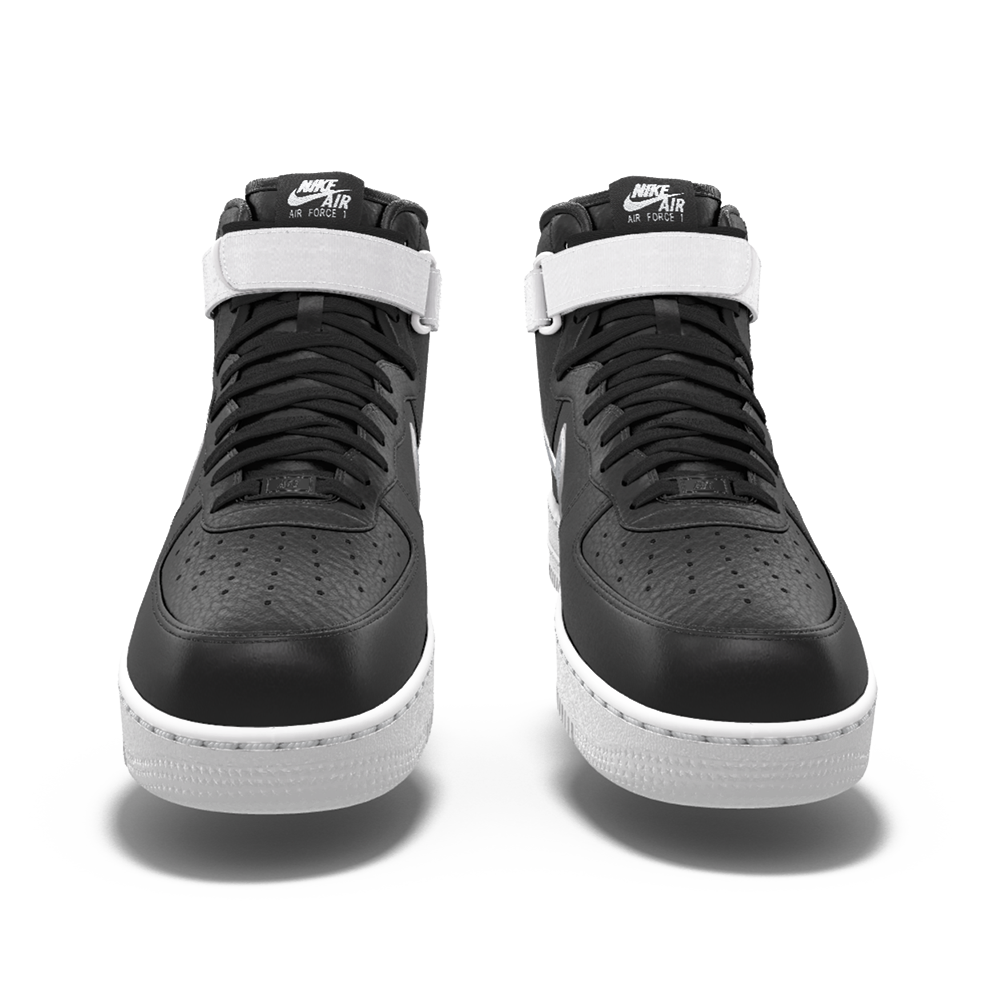 $250 NEW Mens Nike Air Force 1 High Vandal Metallic Silver & Black Custom Leather Shoes