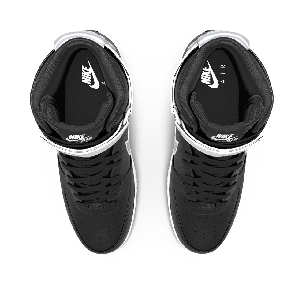 $250 NEW Mens Nike Air Force 1 High Vandal Metallic Silver & Black Custom Leather Shoes