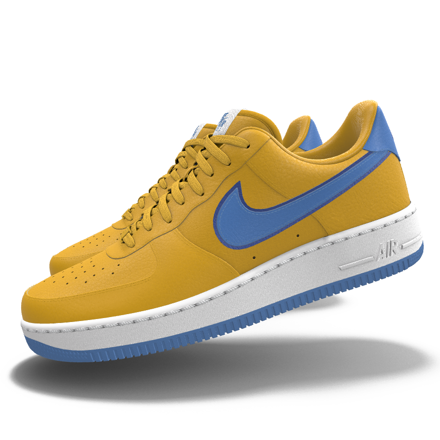 195 NIB NEW Mens NIKE Air Force 1 Low Premium Yellow Leather Custom B BZ Sports