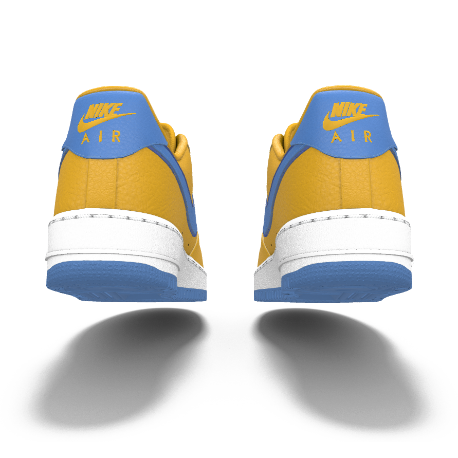 $195 NIB NEW Mens NIKE Air Force 1 Low Premium Yellow Leather Custom BB Shoes