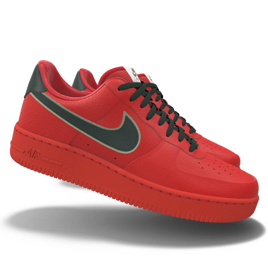 195 NIB NEW Mens NIKE Air Force 1 Low Christmas Red Leather Custom BB BZ Sports