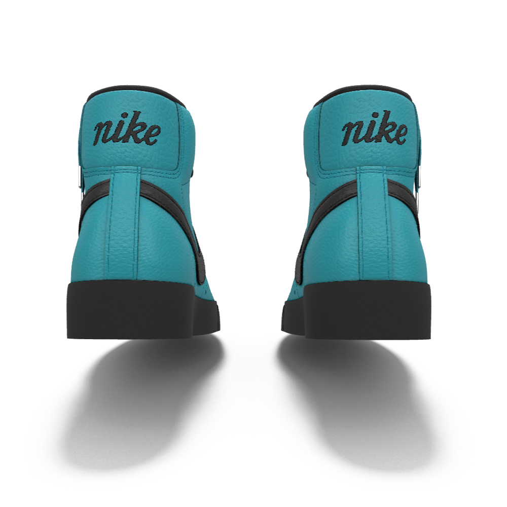 $195 NIB NEW Mens NIKE Blazer Mid 77 Custom Teal w/ Black Premium Leather Shoes