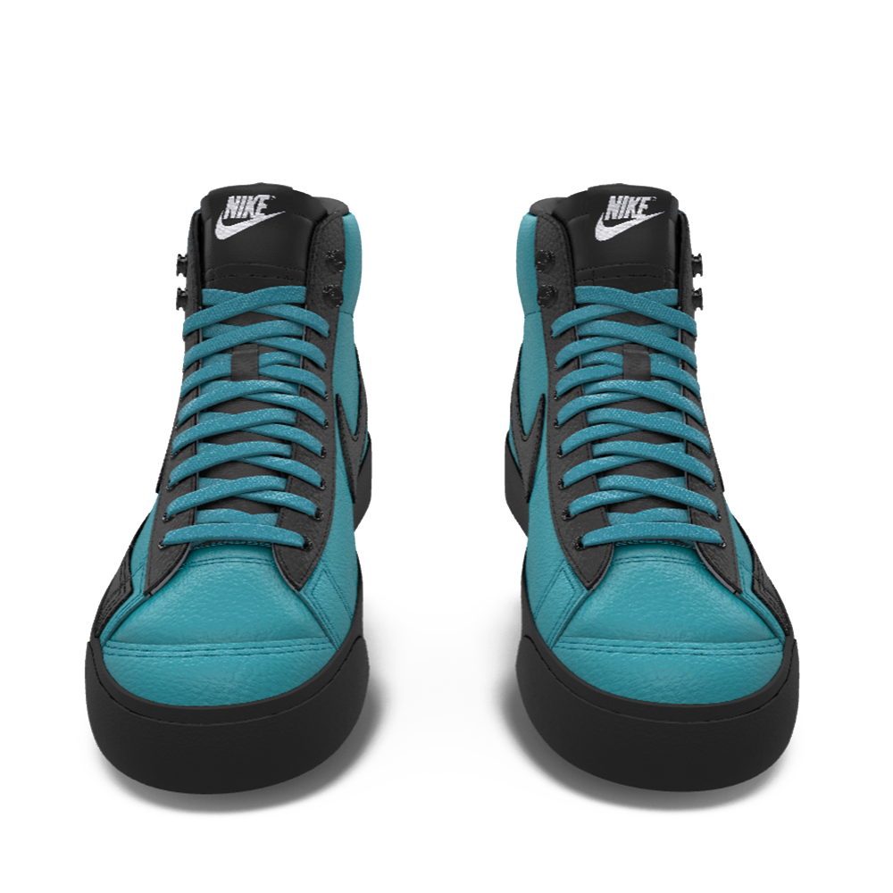 $195 NIB NEW Mens NIKE Blazer Mid 77 Custom Teal w/ Black Premium Leather Shoes