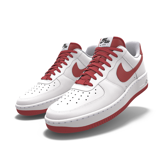 $195 NIB NEW NIKE Mens Air Force 1 Low Custom Red & White Leather Sneaker Shoes