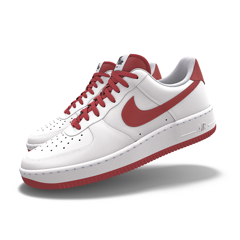 $195 NIB NEW NIKE Mens Air Force 1 Low Custom Red & White Leather Sneaker Shoes