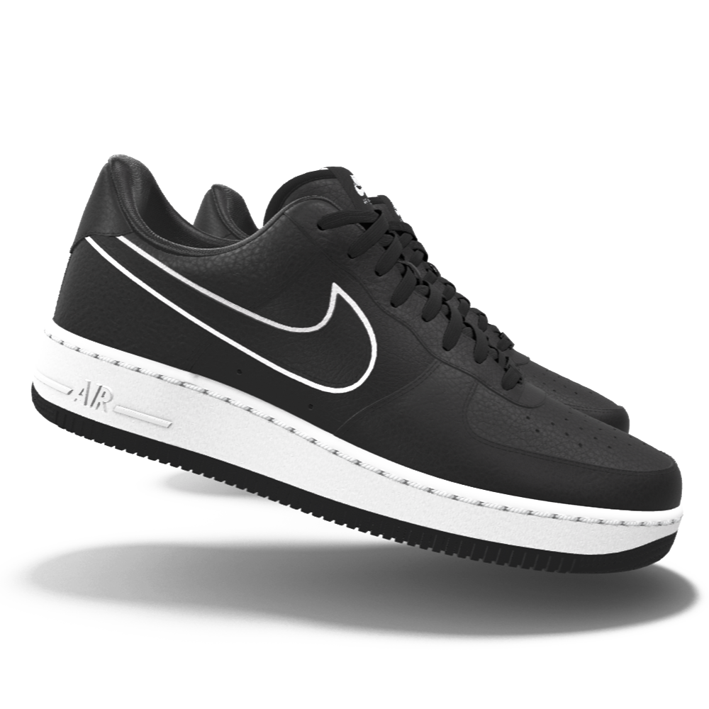 $195 NIB NEW Mens Nike Air Force 1 Low Black White Custom Athletic Shoes