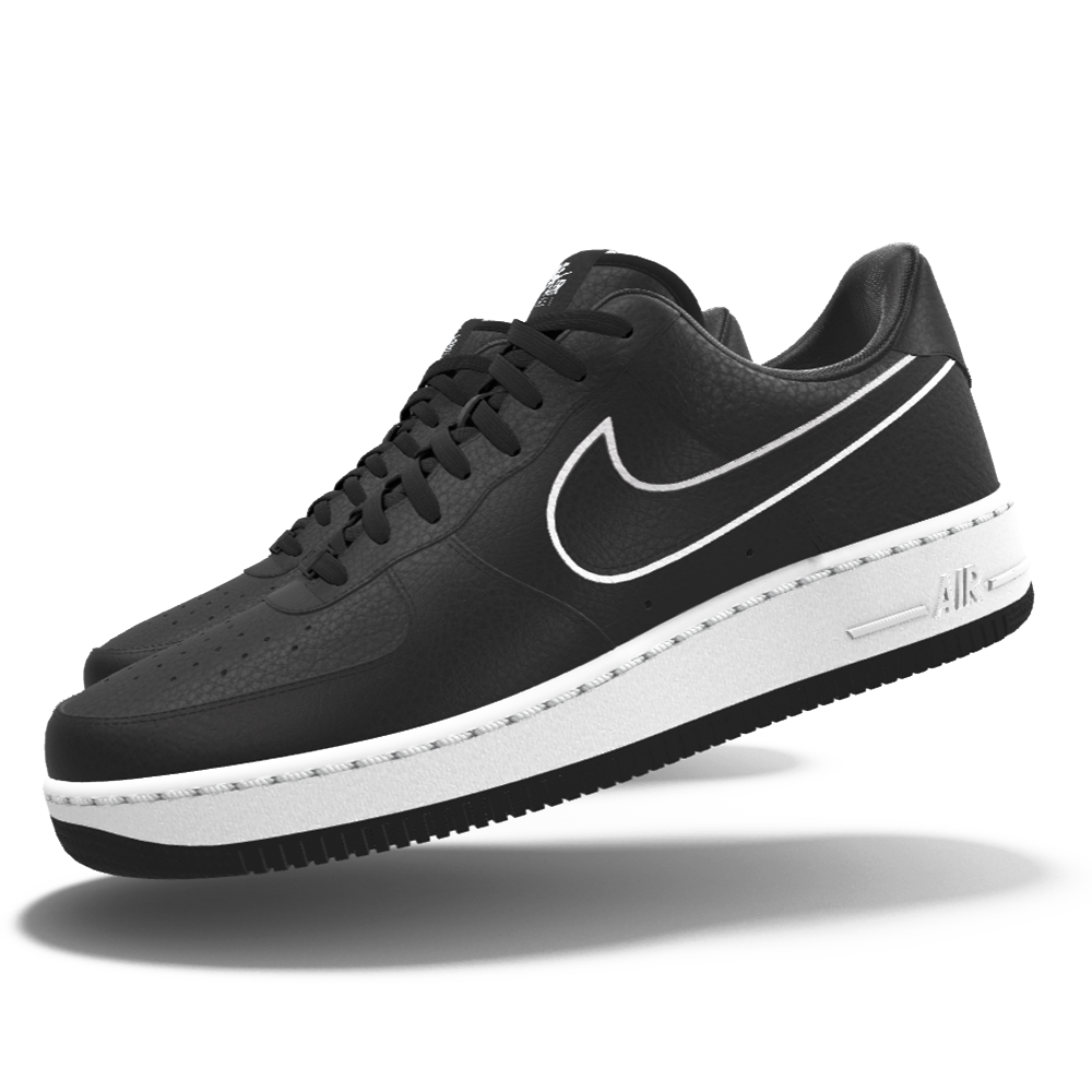 $195 NIB NEW Mens Nike Air Force 1 Low Black White Custom Athletic Shoes