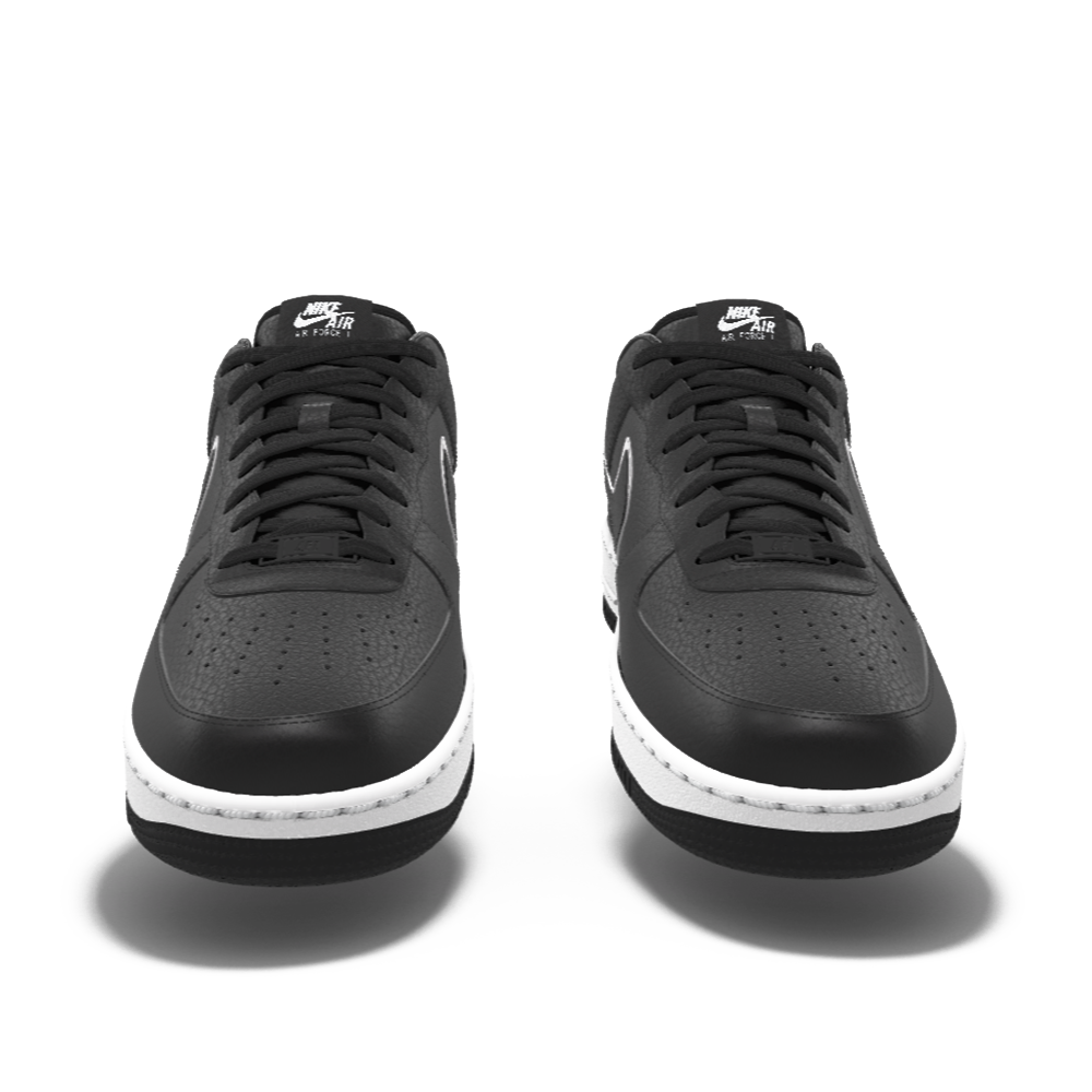 $195 NIB NEW Mens Nike Air Force 1 Low Black White Custom Athletic Shoes