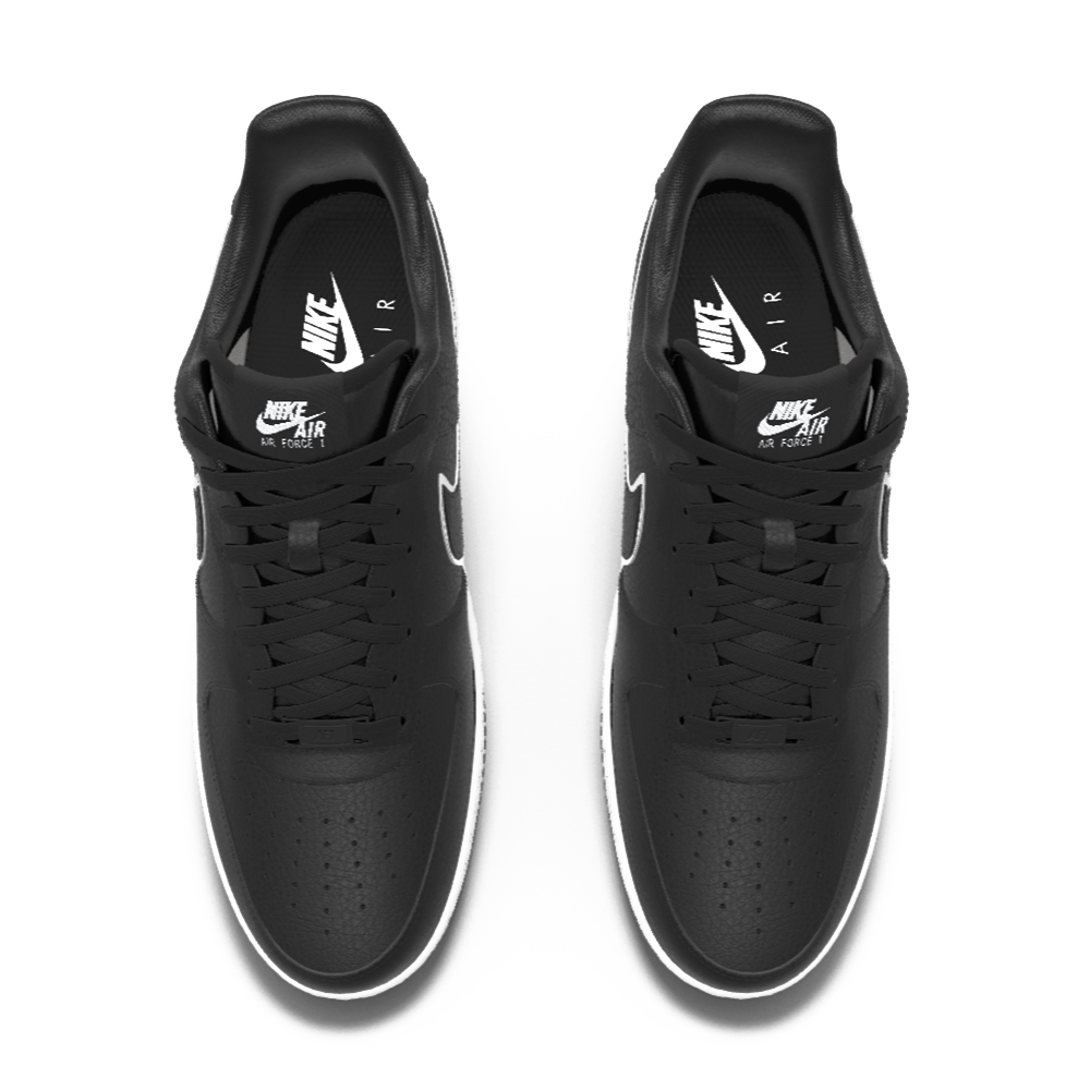 $195 NIB NEW Mens Nike Air Force 1 Low Black White Custom Athletic Shoes