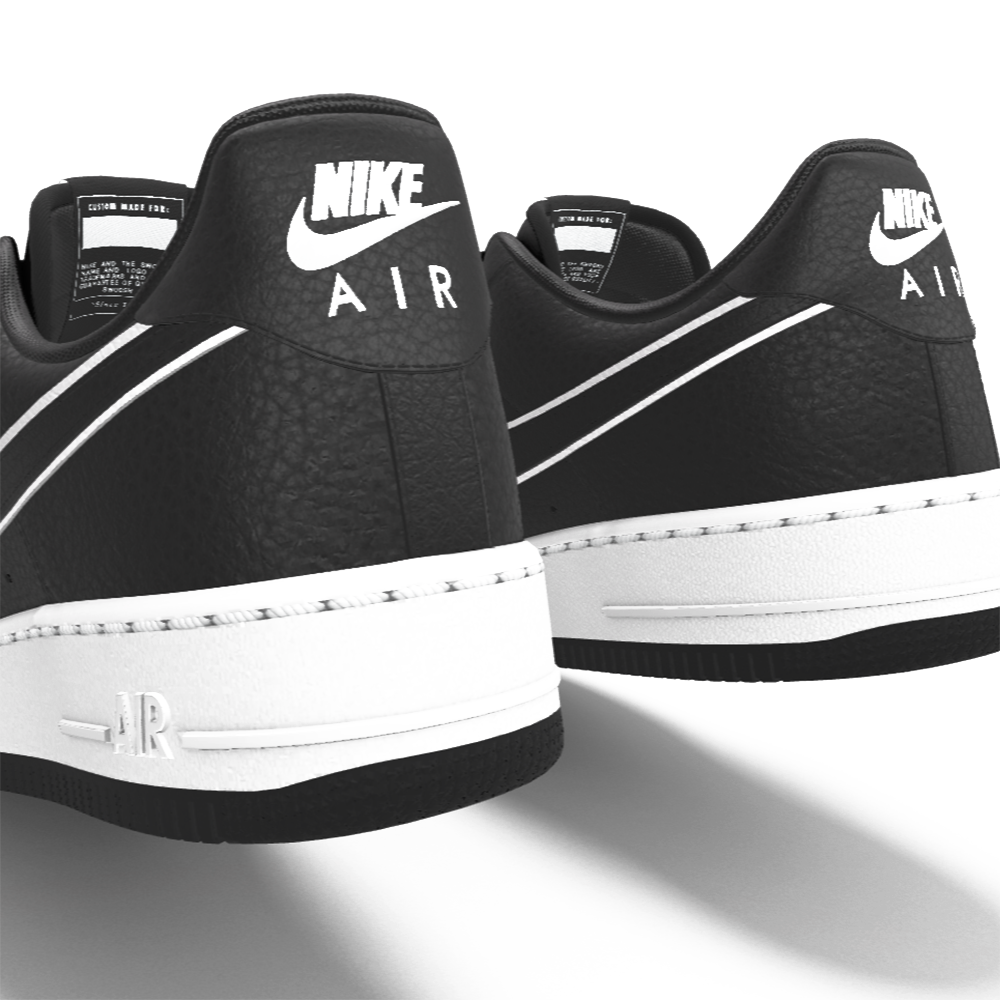 $195 NIB NEW Mens Nike Air Force 1 Low Black White Custom Athletic Shoes