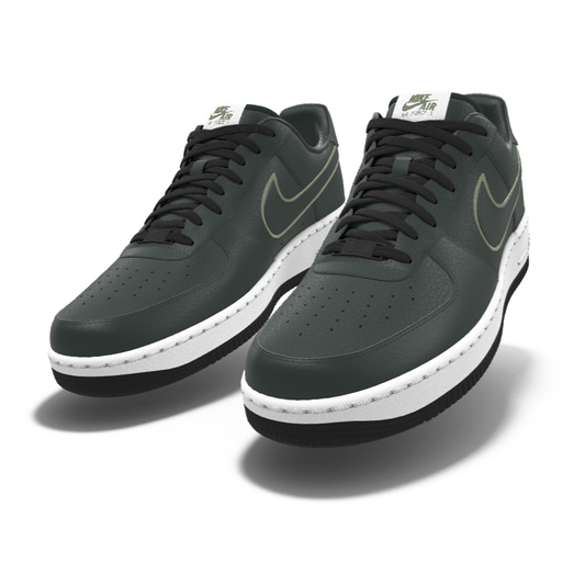 $195 NIB NEW Mens Nike Air Force 1 Low Pro Green Custom Leather Athletic Shoes