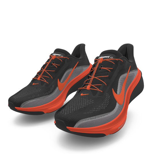 $215 NEW Mens NIKE Air Zoom Pegasus 42 Custom Black Orange Athletic Shoes