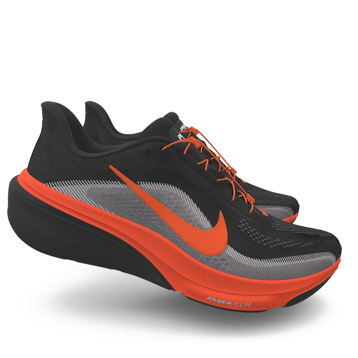 $215 NEW Mens NIKE Air Zoom Pegasus 42 Custom Black Orange Athletic Shoes