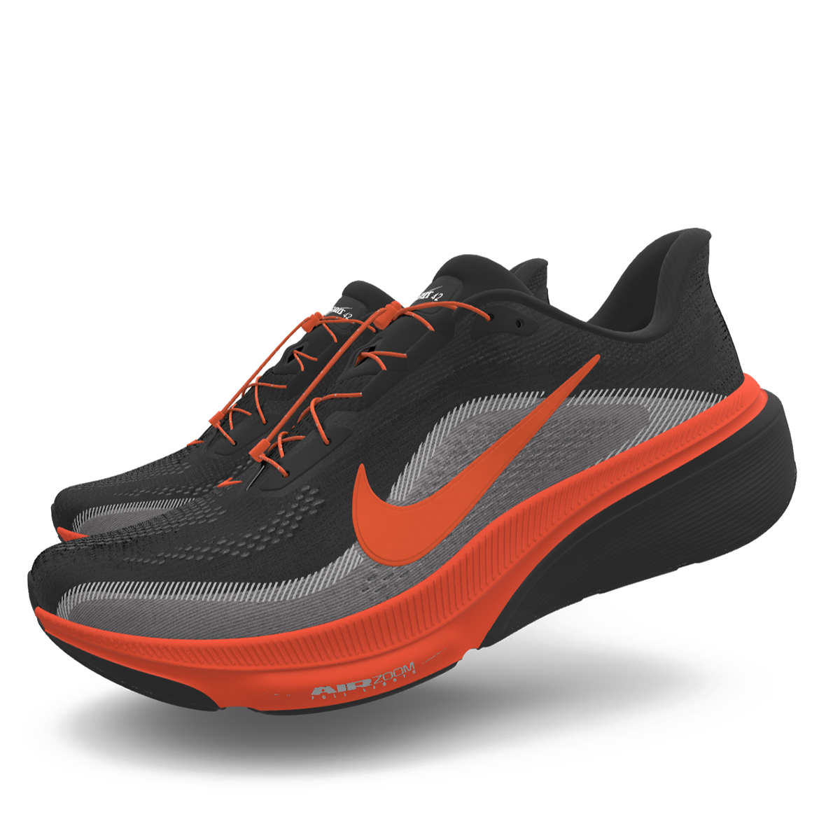 $215 NEW Mens NIKE Air Zoom Pegasus 42 Custom Black Orange Athletic Shoes
