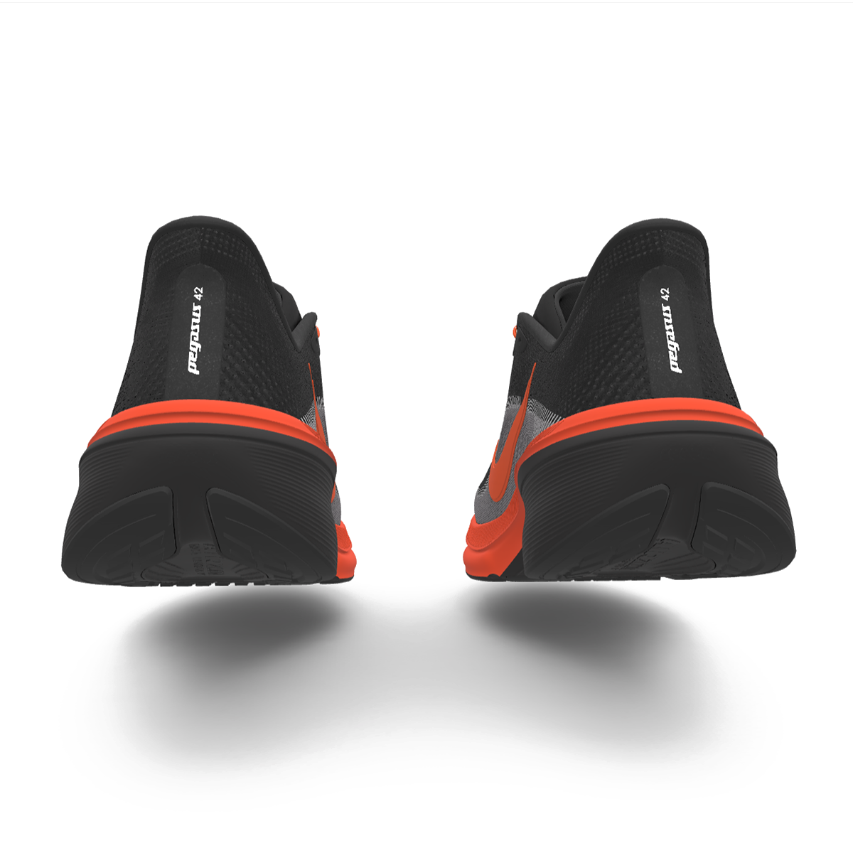 $215 NEW Mens NIKE Air Zoom Pegasus 42 Custom Black Orange Athletic Shoes