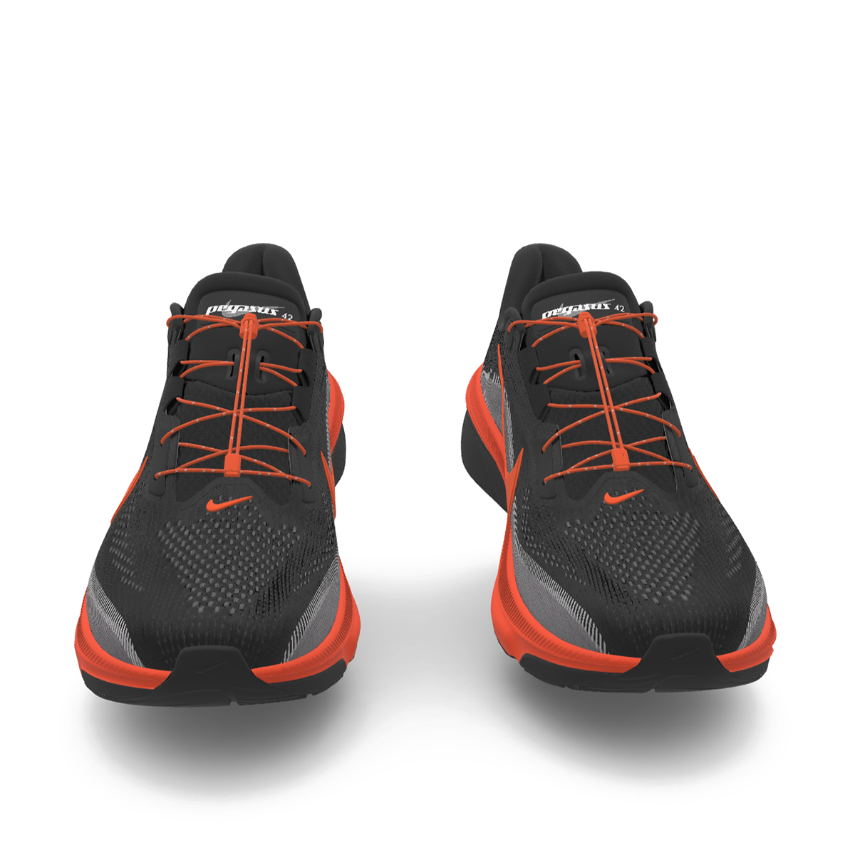 $215 NEW Mens NIKE Air Zoom Pegasus 42 Custom Black Orange Athletic Shoes
