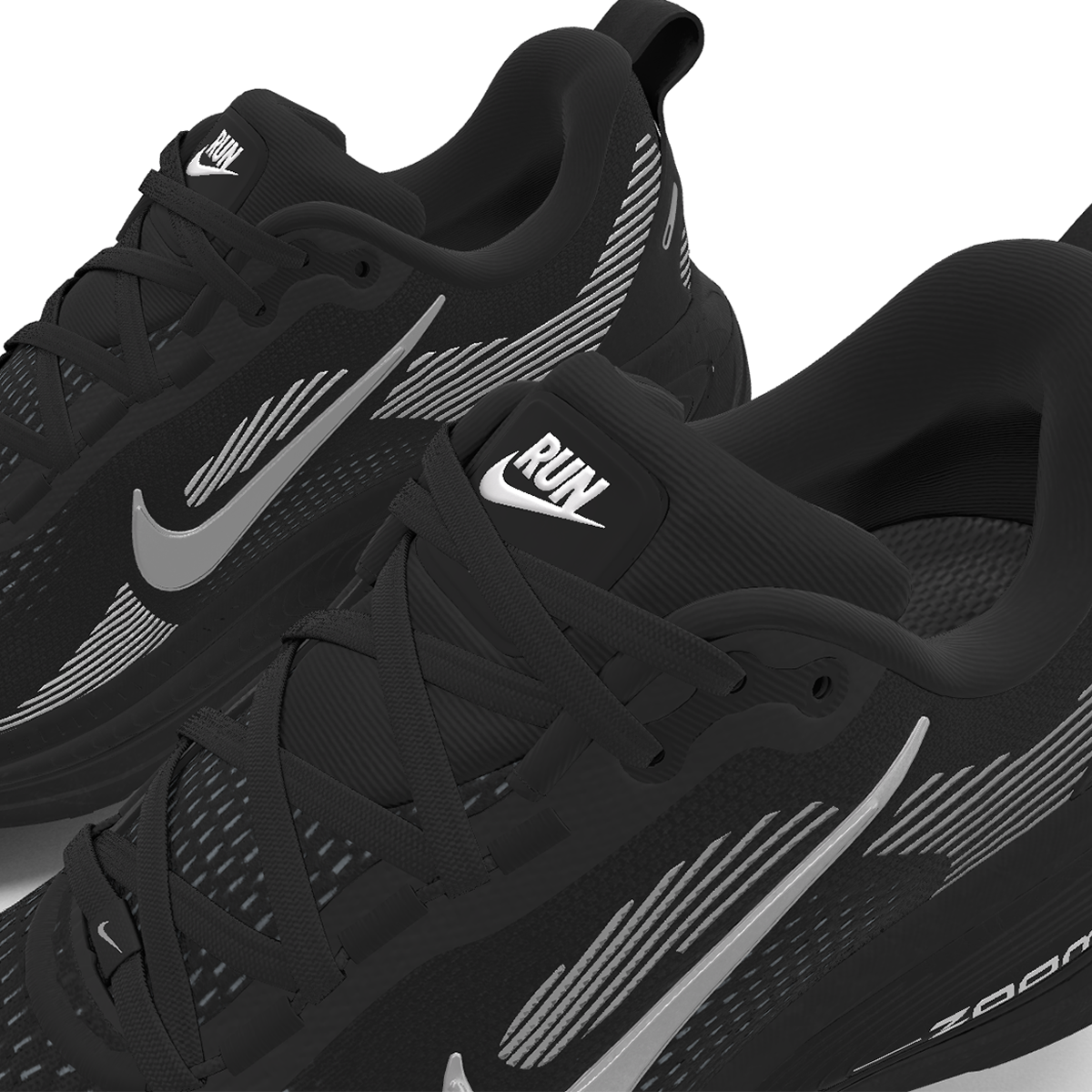 $225 NEW Mens NIKE Air Vomero 18 ZoomX Custom Black Athletic Running Shoes