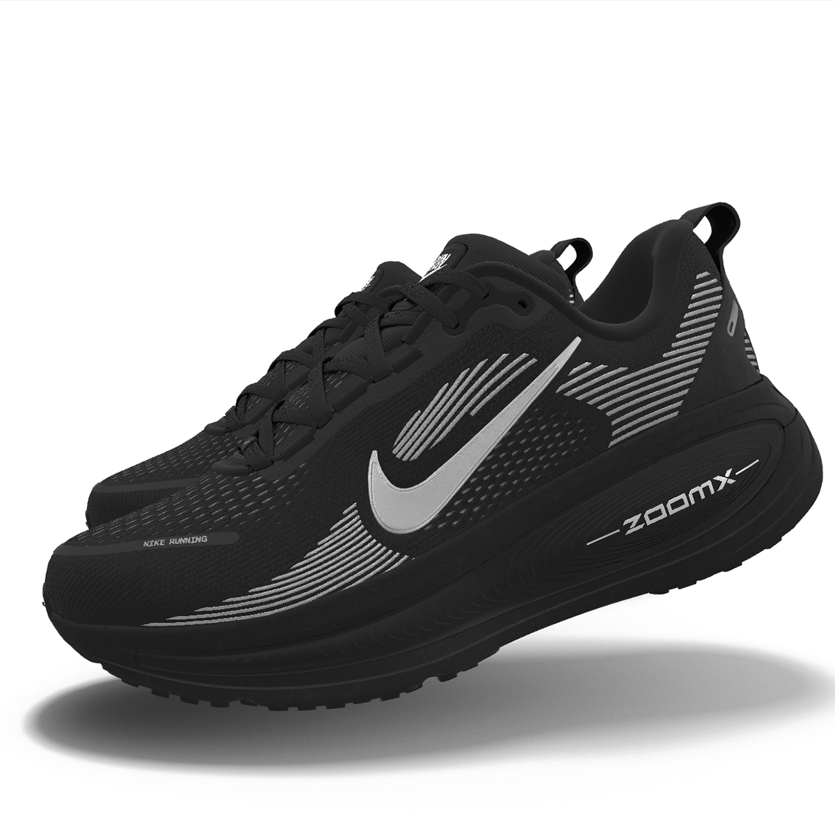 $225 NEW Mens NIKE Air Vomero 18 ZoomX Custom Black Athletic Running Shoes
