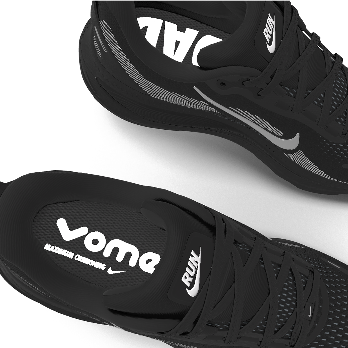 $225 NEW Mens NIKE Air Vomero 18 ZoomX Custom Black Athletic Running Shoes