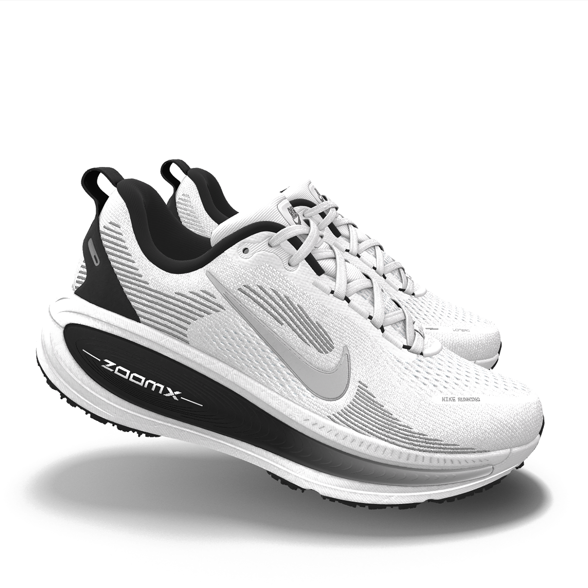 $225 NEW Mens NIKE Air Vomero 18 ZoomX Custom White Metallic Athletic Running Shoes