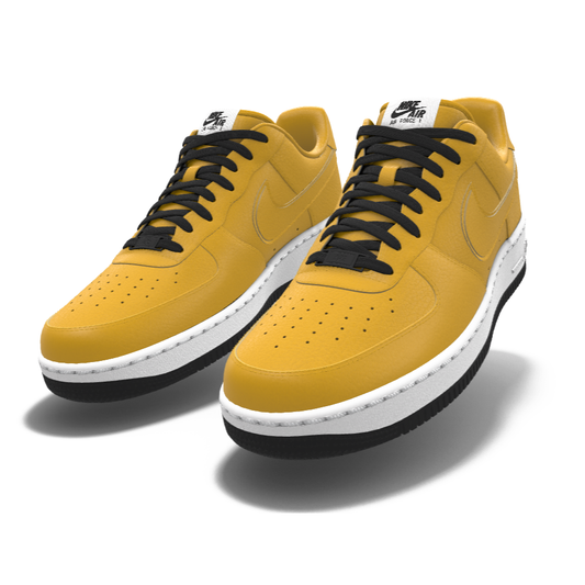 $195 NIB NEW Mens Nike Air Force 1 Low Gold Leather Custom Athletic Shoes