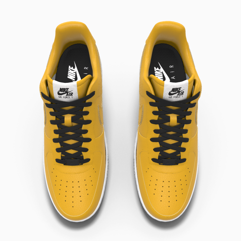 $195 NIB NEW Mens Nike Air Force 1 Low Gold Leather Custom Athletic Shoes