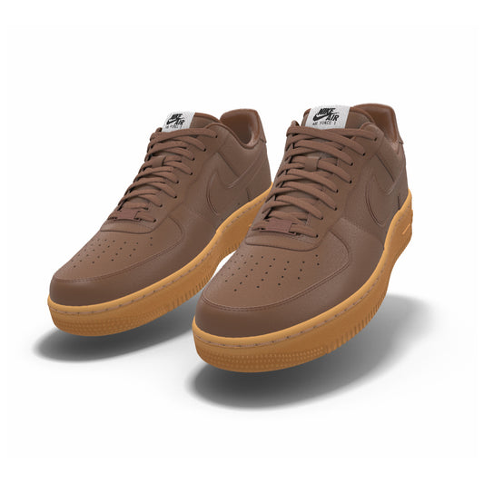 $195 NIB NEW Mens Nike Air Force 1 Low Lt British Tan Custom Leather Athletic Shoes