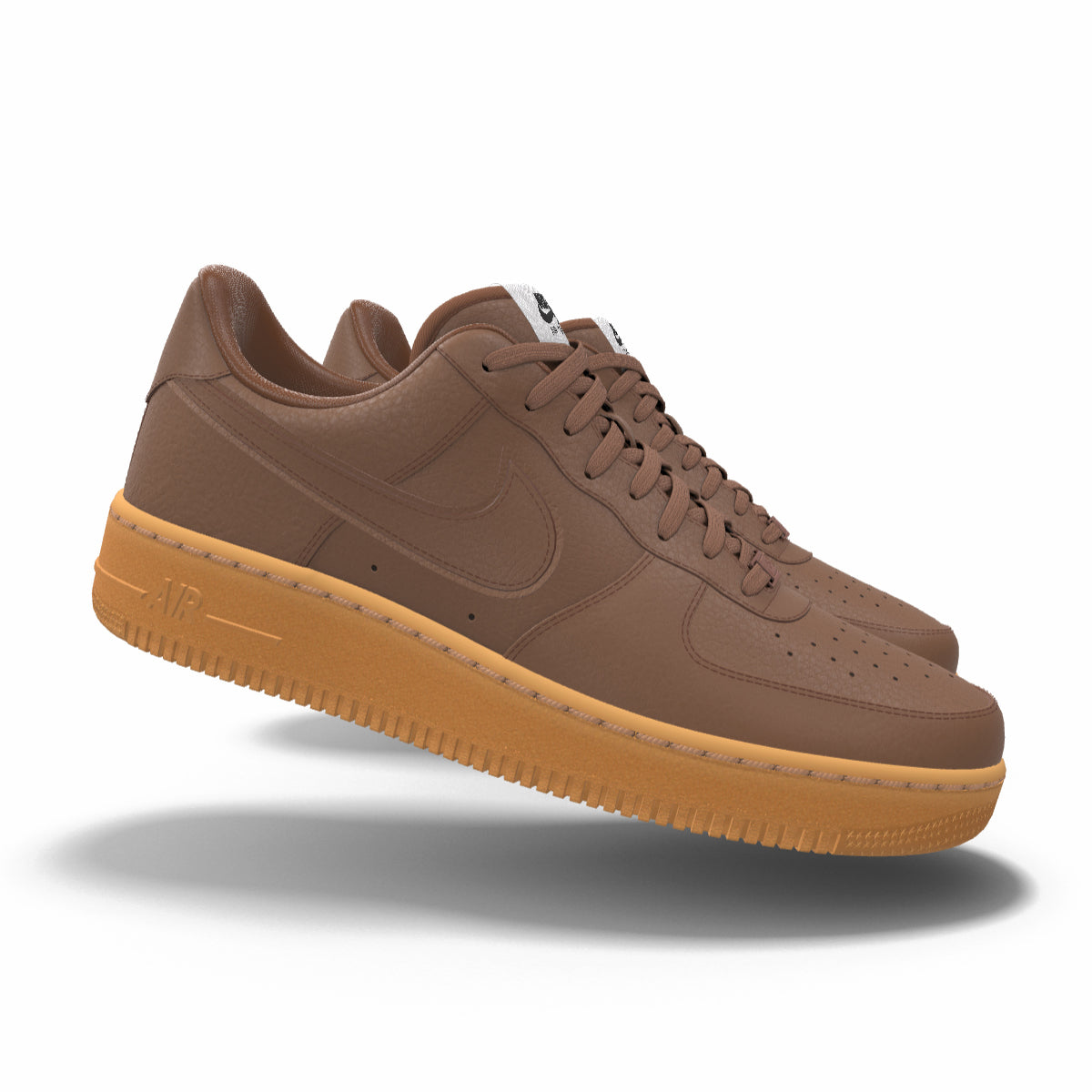 $195 NIB NEW Mens Nike Air Force 1 Low Lt British Tan Custom Leather Athletic Shoes