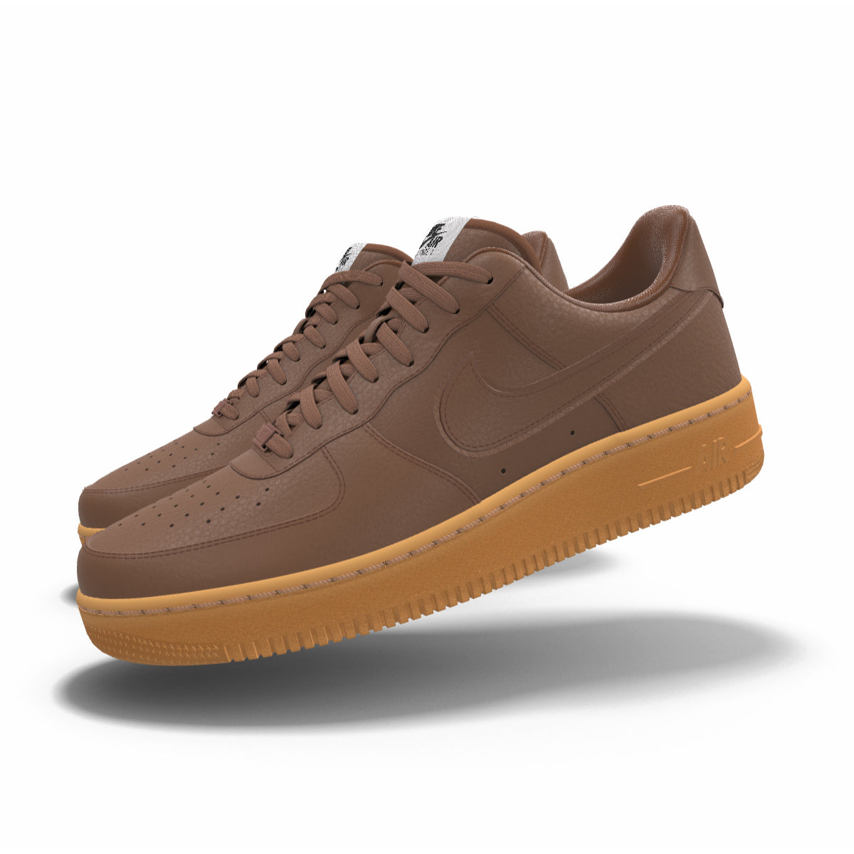 $195 NIB NEW Mens Nike Air Force 1 Low Lt British Tan Custom Leather Athletic Shoes