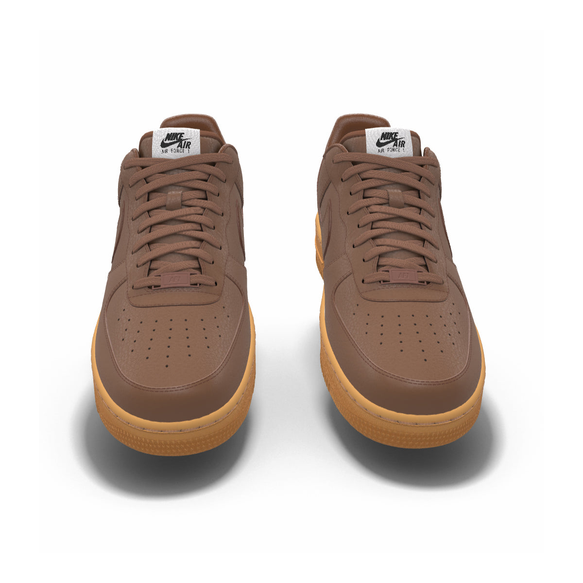 $195 NIB NEW Mens Nike Air Force 1 Low Lt British Tan Custom Leather Athletic Shoes