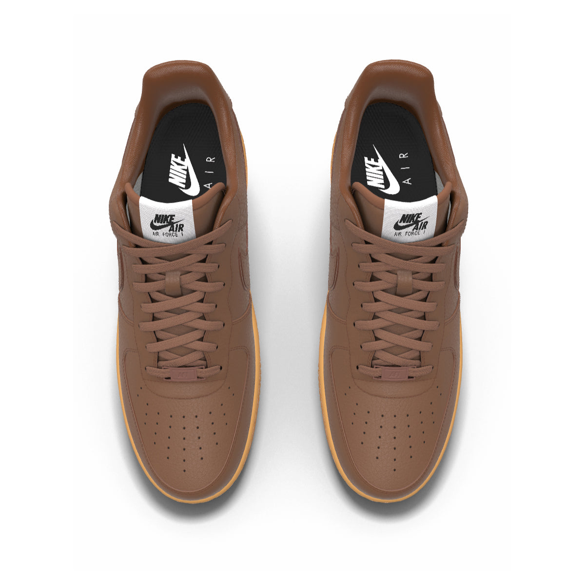 $195 NIB NEW Mens Nike Air Force 1 Low Lt British Tan Custom Leather Athletic Shoes