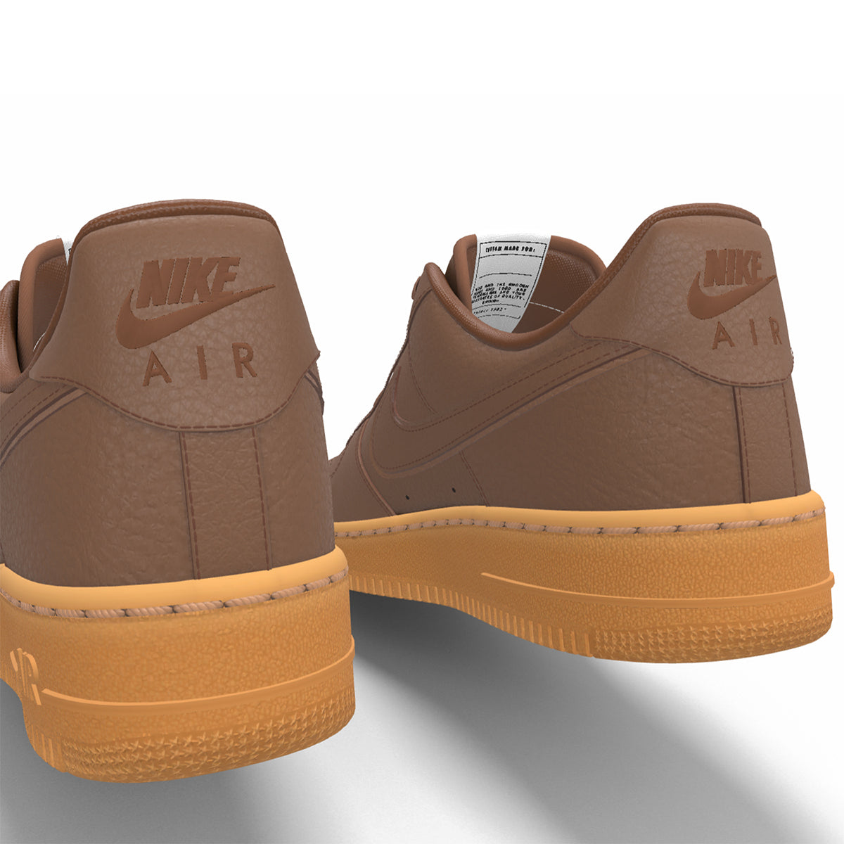 $195 NIB NEW Mens Nike Air Force 1 Low Lt British Tan Custom Leather Athletic Shoes