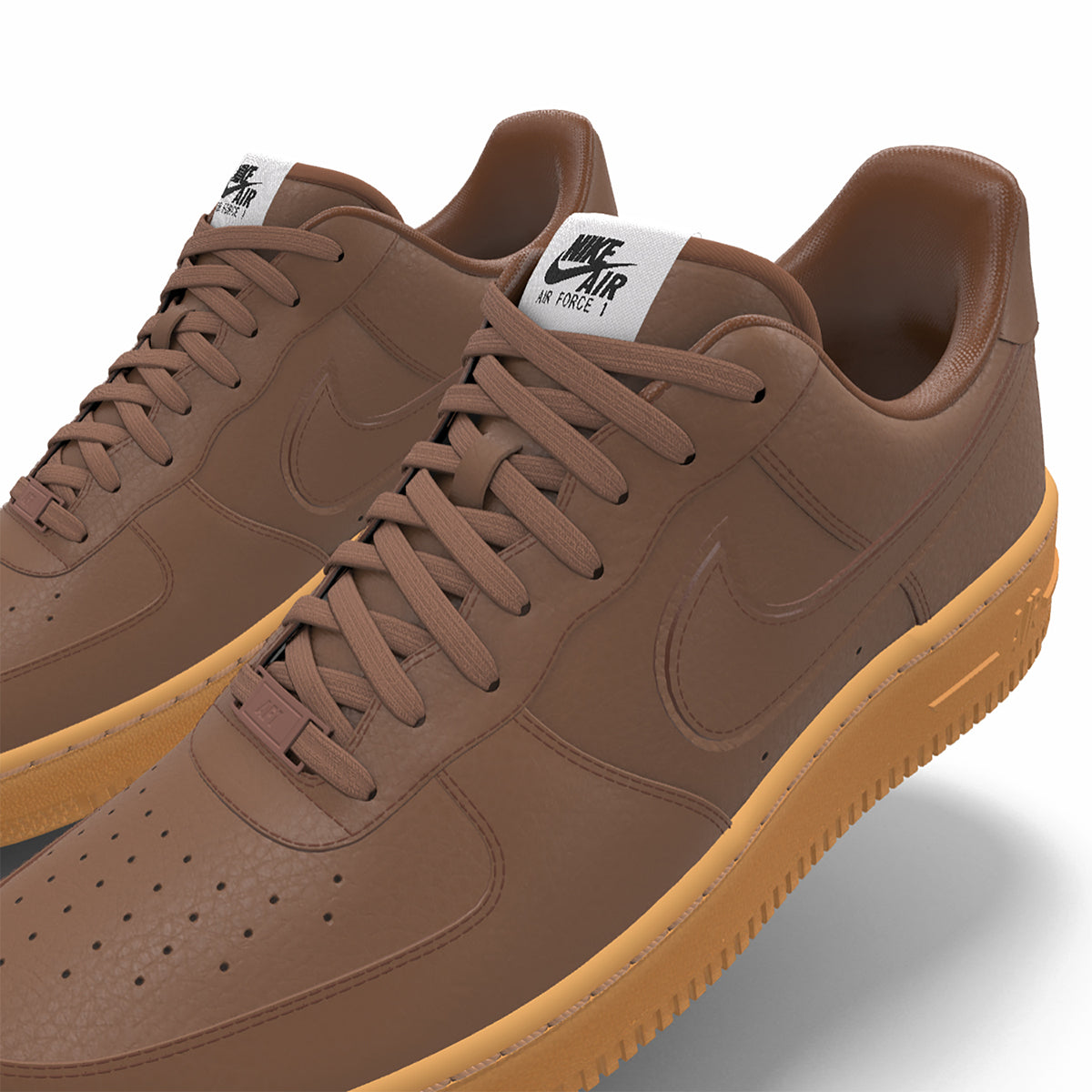 $195 NIB NEW Mens Nike Air Force 1 Low Lt British Tan Custom Leather Athletic Shoes