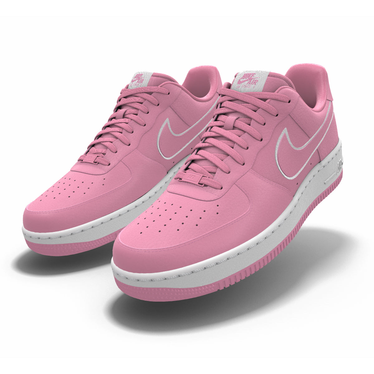 $195 NIB NEW Mens Nike Air Force 1 Low Pink Grapefruit Custom Leather Athletic Shoes