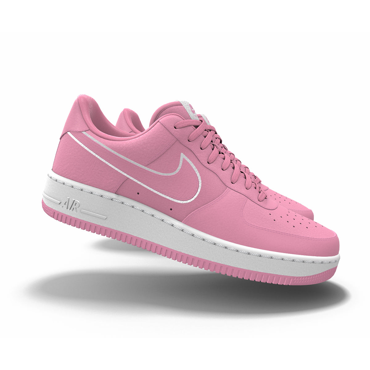 $195 NIB NEW Mens Nike Air Force 1 Low Pink Grapefruit Custom Leather Athletic Shoes
