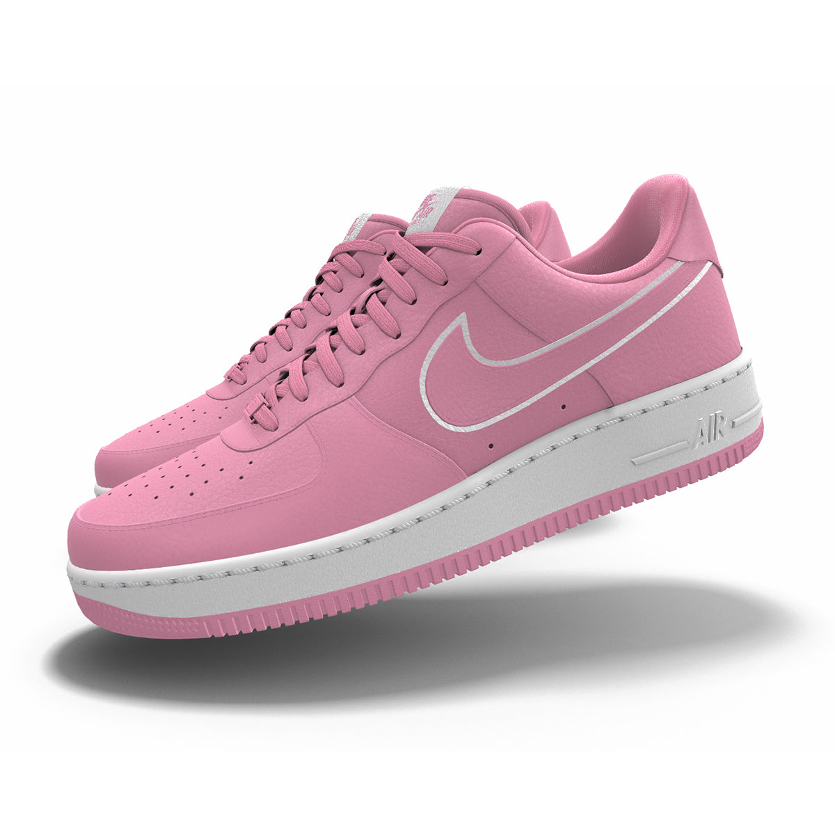 $195 NIB NEW Mens Nike Air Force 1 Low Pink Grapefruit Custom Leather Athletic Shoes