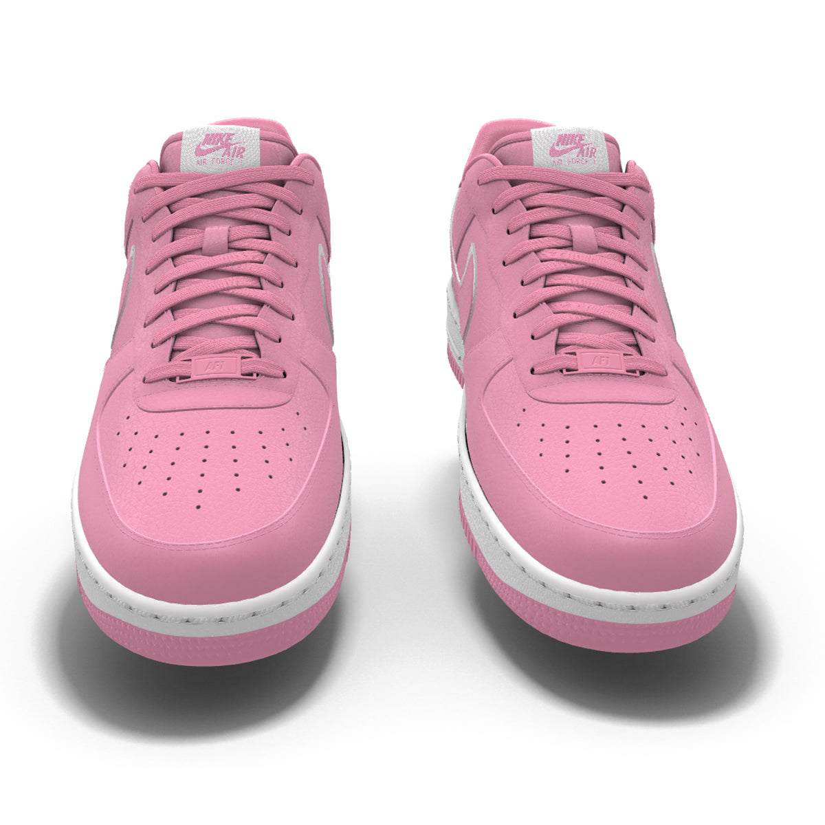 $195 NIB NEW Mens Nike Air Force 1 Low Pink Grapefruit Custom Leather Athletic Shoes