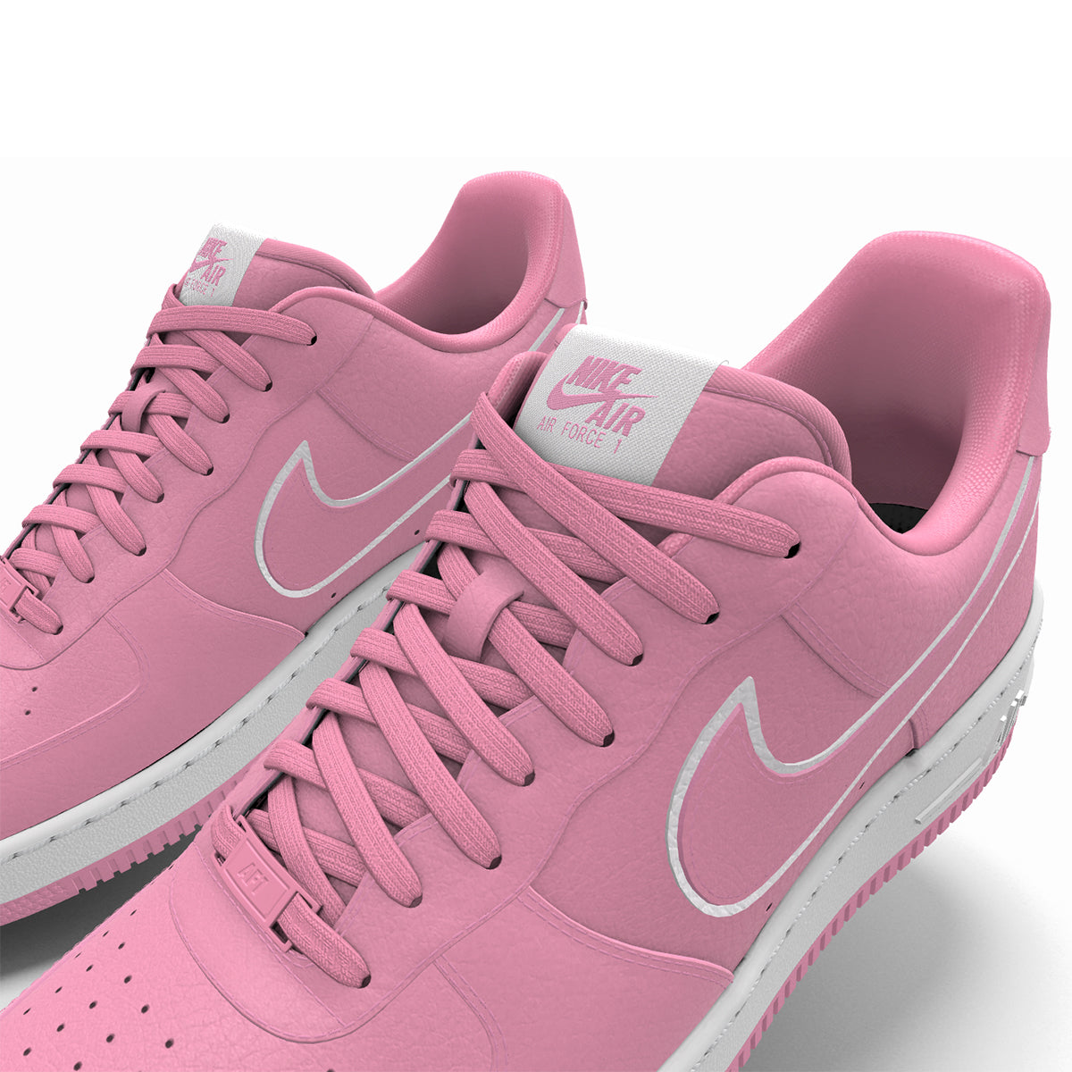 $195 NIB NEW Mens Nike Air Force 1 Low Pink Grapefruit Custom Leather Athletic Shoes