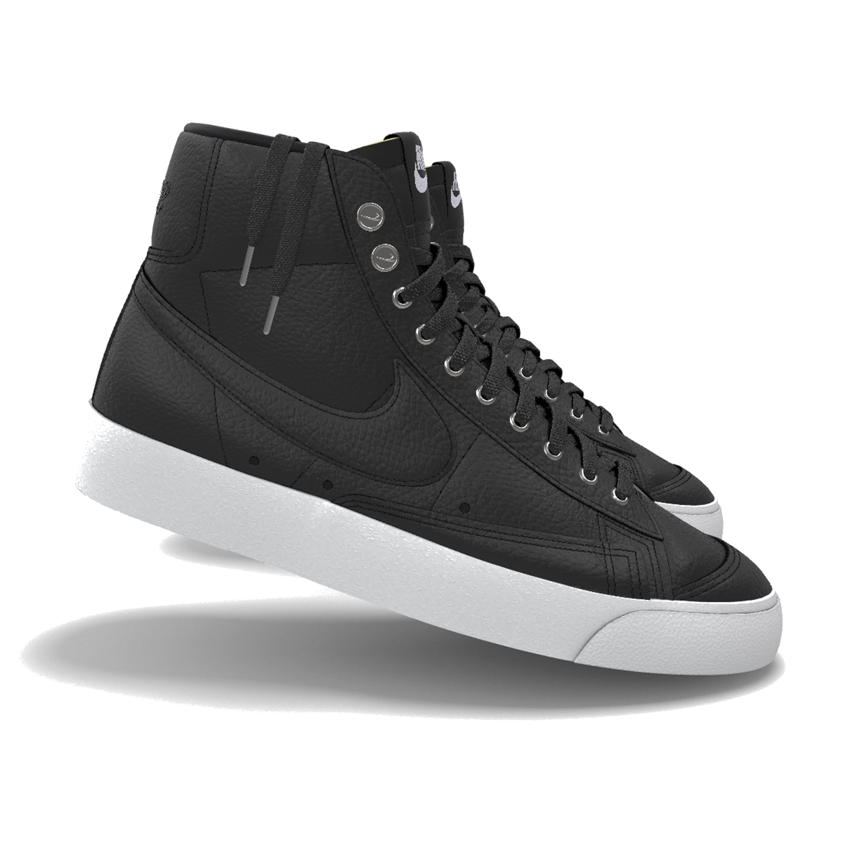 $195 NIB NEW Mens NIKE Blazer Mid 77 Custom Black & White Premium Leather Shoes