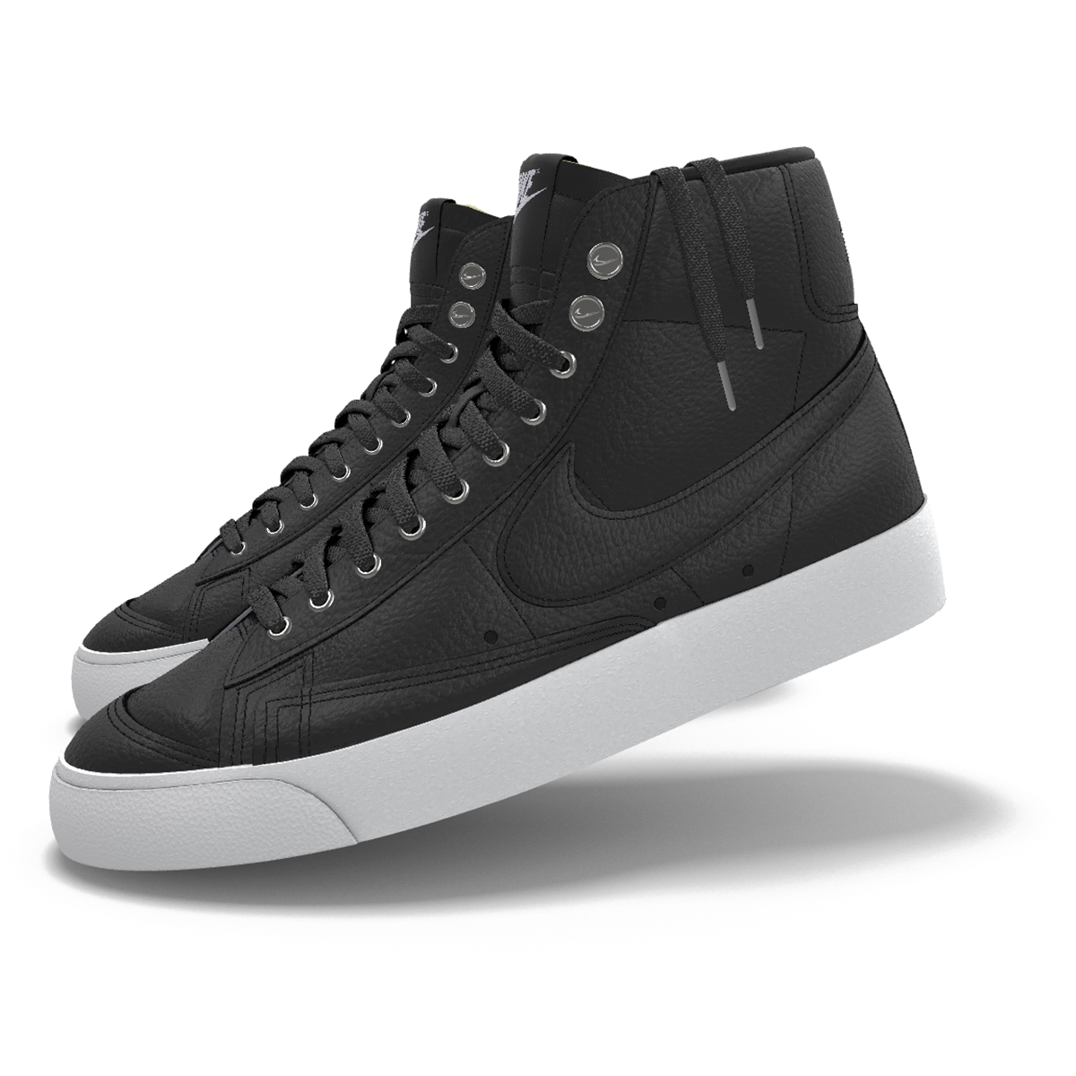 $195 NIB NEW Mens NIKE Blazer Mid 77 Custom Black & White Premium Leather Shoes