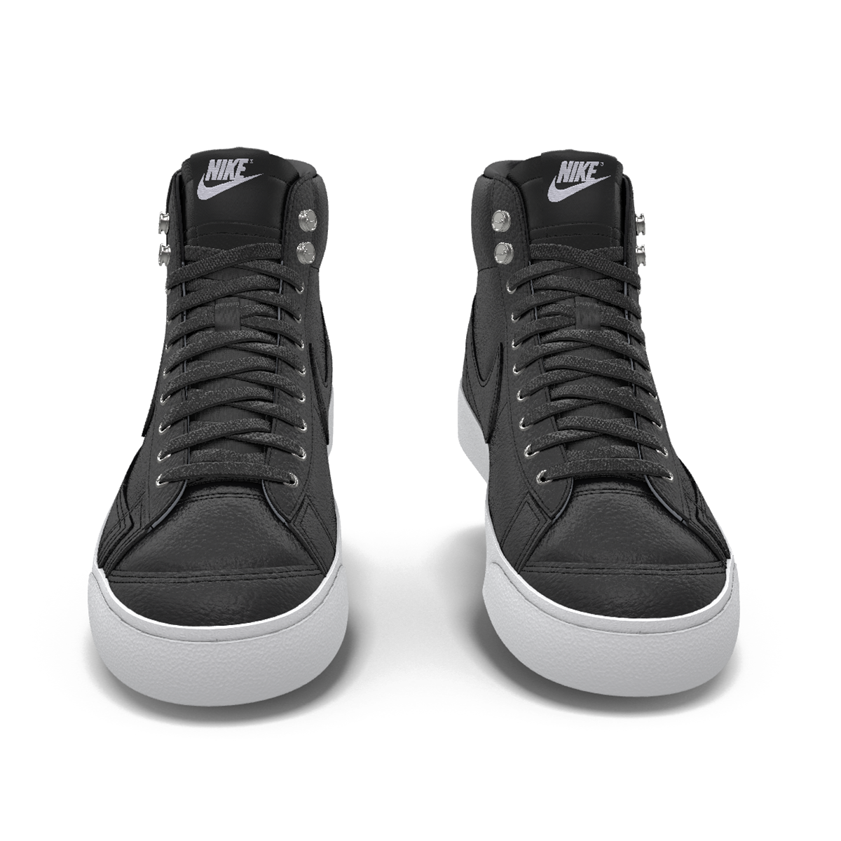 $195 NIB NEW Mens NIKE Blazer Mid 77 Custom Black & White Premium Leather Shoes