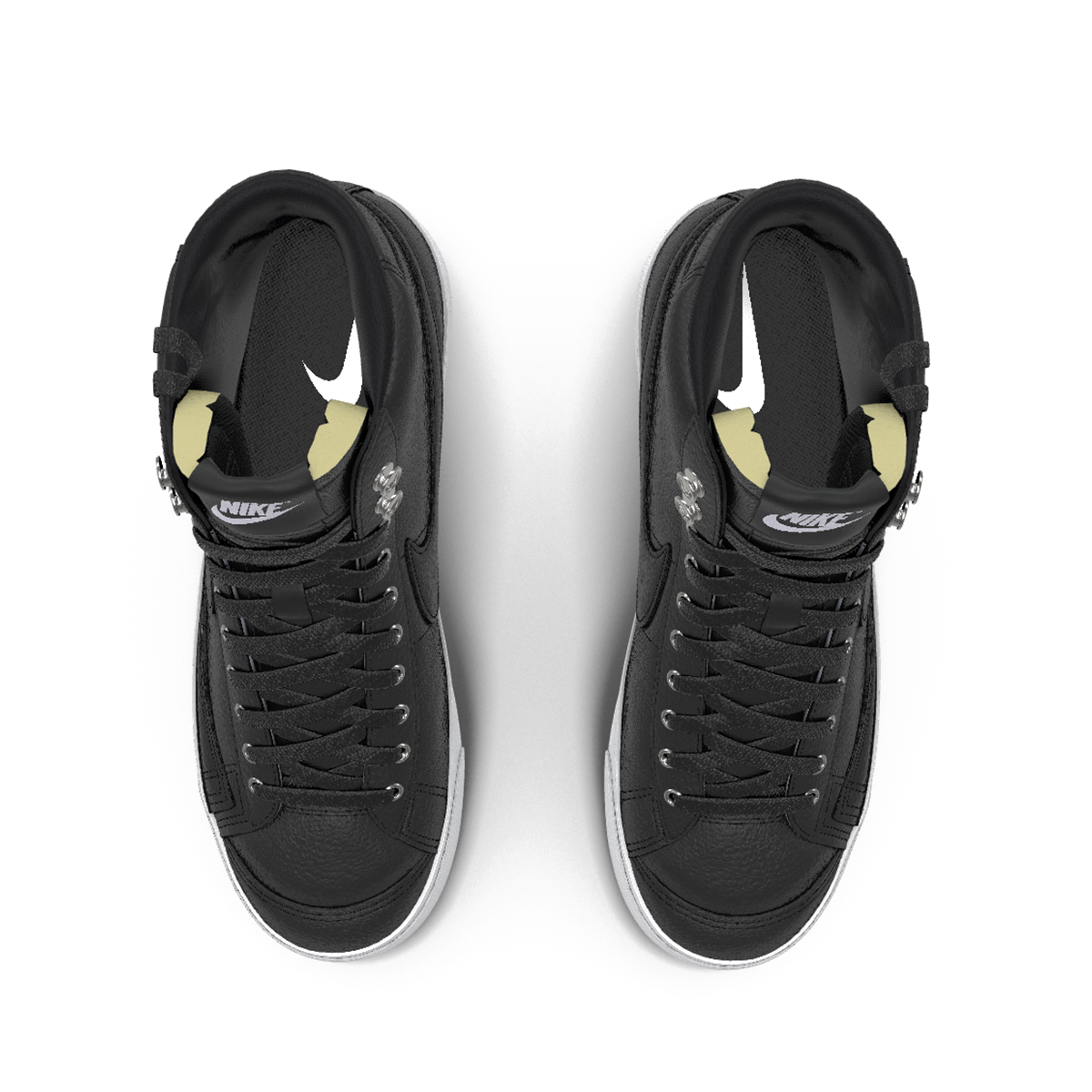 $195 NIB NEW Mens NIKE Blazer Mid 77 Custom Black & White Premium Leather Shoes
